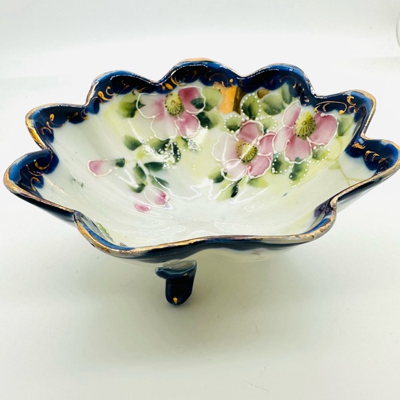 Vintage Hand Painted Gilded Bowl - Picture 9 of 13